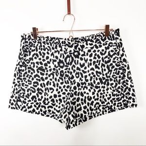 NWT J Crew leopard print ruffle-hem shorts